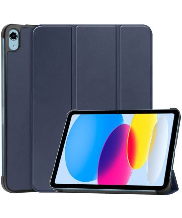 Apple iPad 10.9 (2022) Hoes Tri-Fold Book Case Blauw Hoesjes