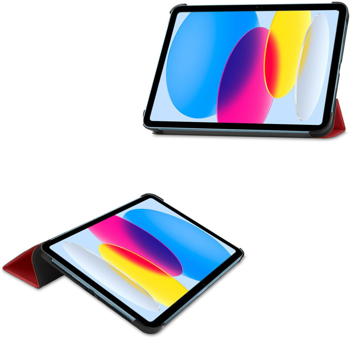 Apple iPad 11 (2025) / 10.9 (2022) Hoes Tri-Fold Book Case Rood afbeelding 11