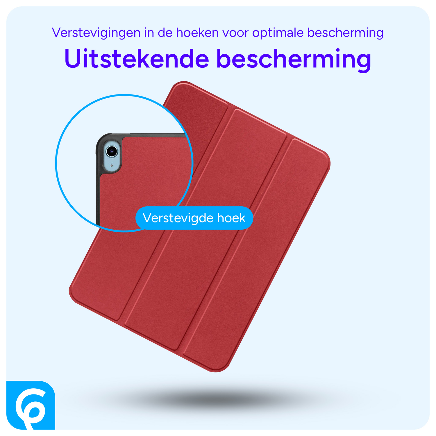 Apple iPad 11 (2025) / 10.9 (2022) Hoes Tri-Fold Book Case Rood afbeelding 2