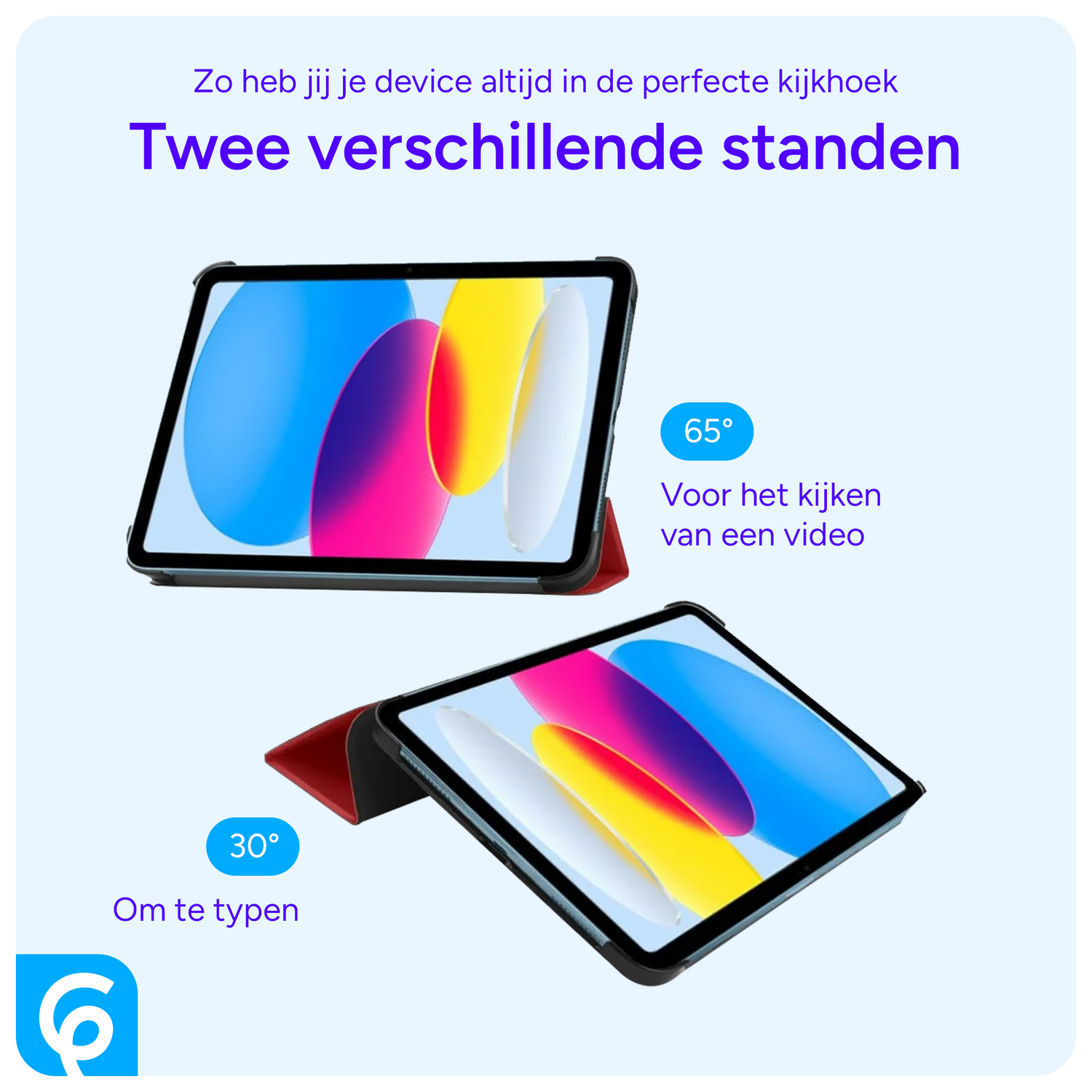 Apple iPad 11 (2025) / 10.9 (2022) Hoes Tri-Fold Book Case Rood afbeelding 5