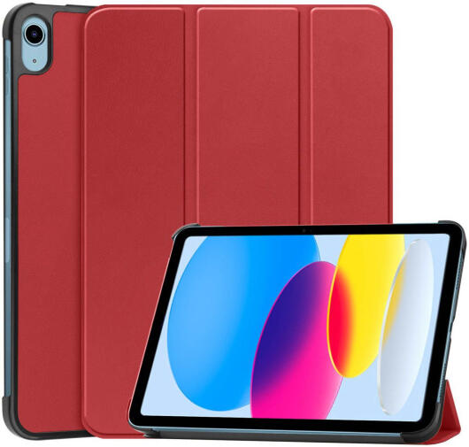 Apple iPad 11 (2025) / 10.9 (2022) Hoes Tri-Fold Book Case Rood afbeelding 1