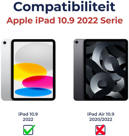 Apple iPad 11 (2025) / 10.9 (2022) Hoes Tri-Fold Book Case Rood afbeelding 12