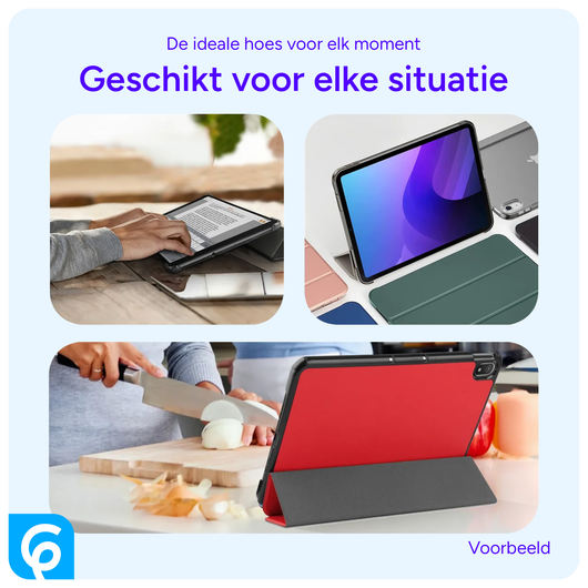Apple iPad 11 (2025) / 10.9 (2022) Hoes Tri-Fold Book Case Rood afbeelding 7