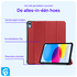 Apple iPad 11 (2025) / 10.9 (2022) Hoes Tri-Fold Book Case Rood afbeelding 4