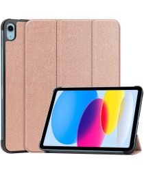 Apple iPad 10.9 (2022) Hoes Tri-Fold Book Case Roze Goud