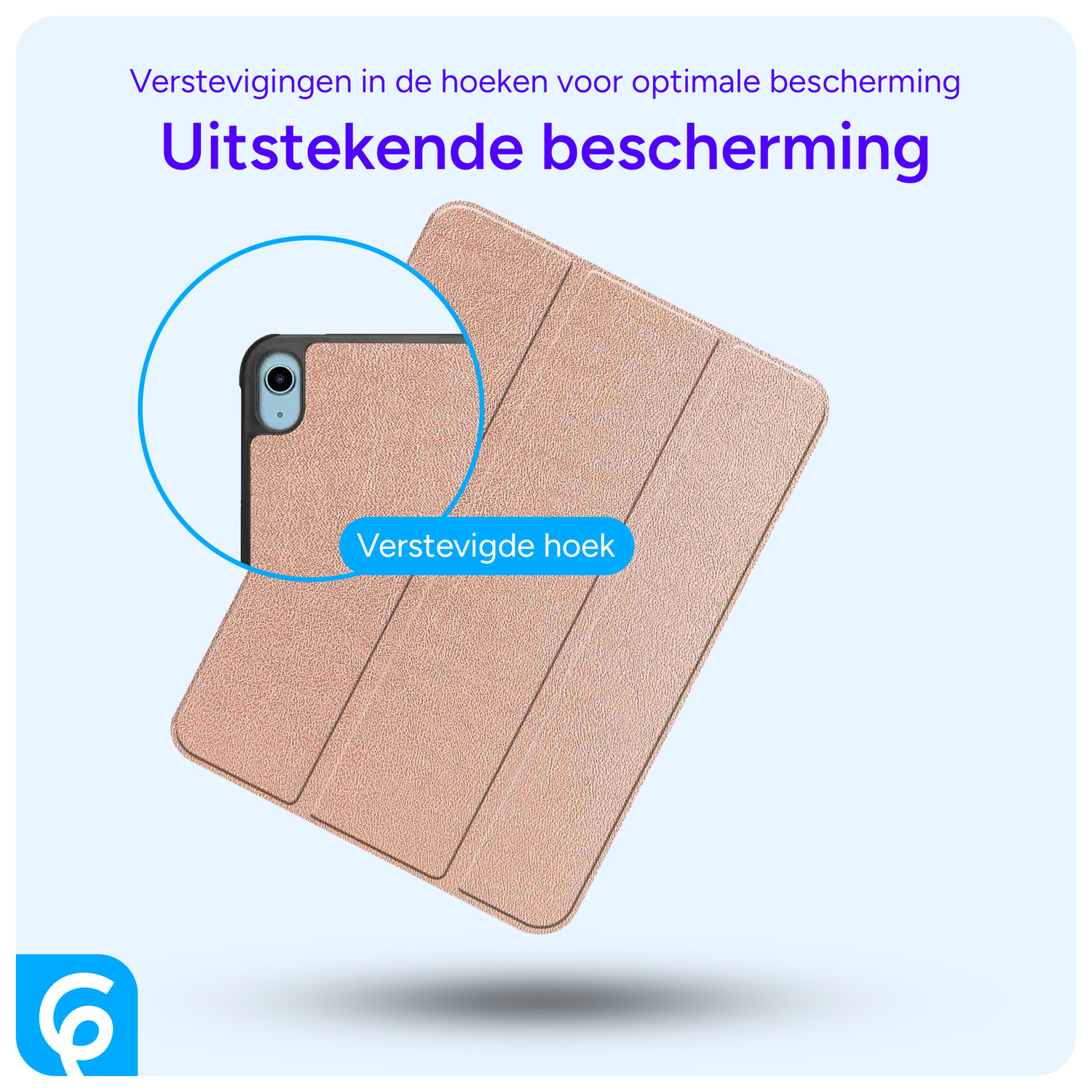 Apple iPad 11 (2025) / 10.9 (2022) Hoes Tri-Fold Book Case Roze Goud afbeelding 2