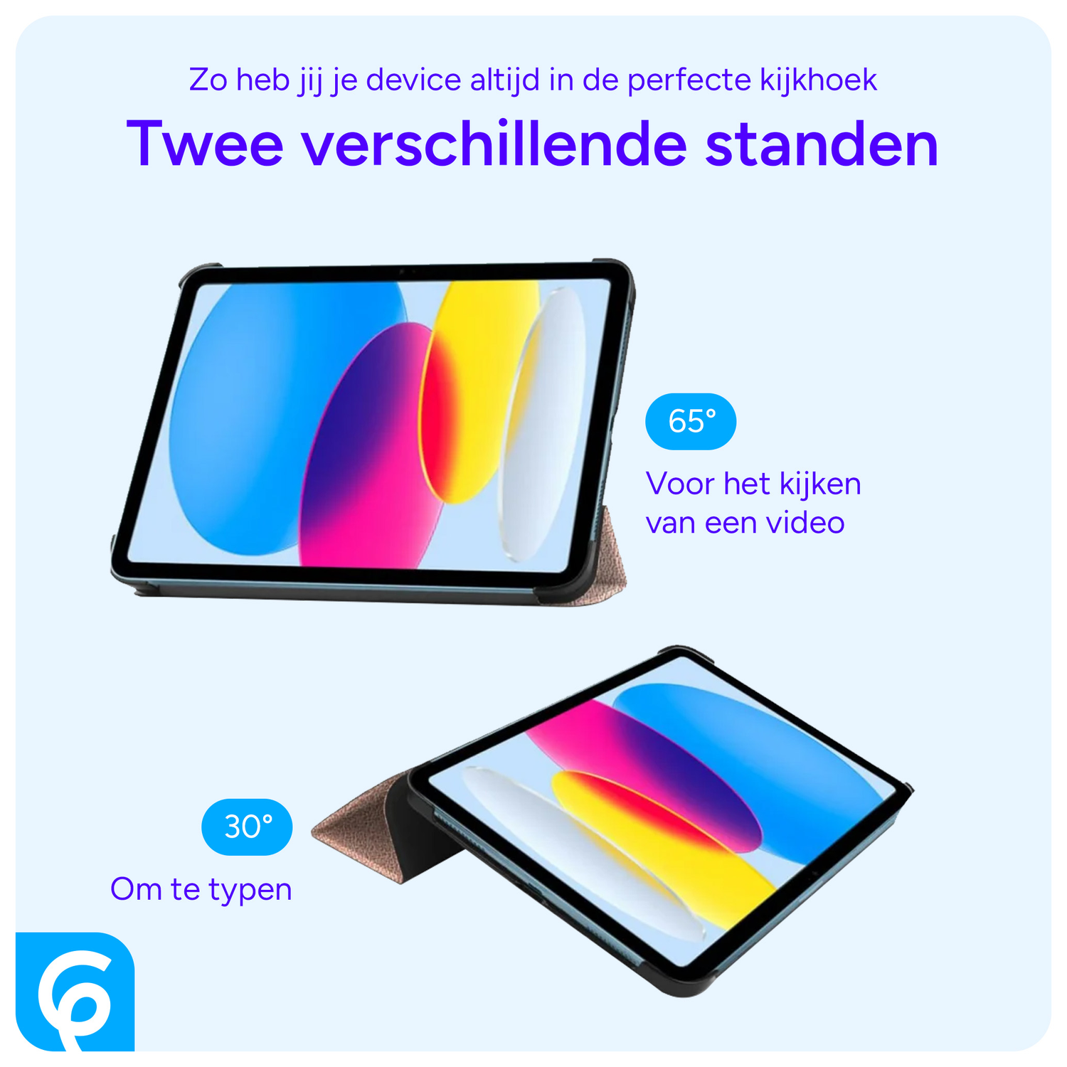 Apple iPad 11 (2025) / 10.9 (2022) Hoes Tri-Fold Book Case Roze Goud afbeelding 4