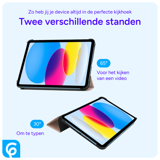 Apple iPad 11 (2025) / 10.9 (2022) Hoes Tri-Fold Book Case Roze Goud afbeelding 4