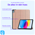 Apple iPad 11 (2025) / 10.9 (2022) Hoes Tri-Fold Book Case Roze Goud afbeelding 3
