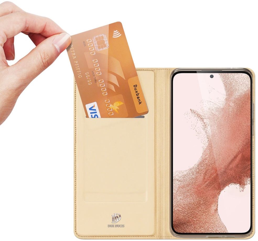 Dux Ducis Skin Pro Samsung Galaxy S23 Plus Hoesje Portemonnee Goud afbeelding 2