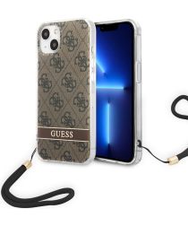 Guess Apple iPhone 14 Plus Hoesje Hard Case Brown 4G Print