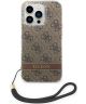 Guess Apple iPhone 14 Pro Max Hoesje Hard Case Brown 4G Print