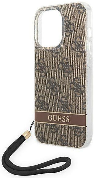 Guess Apple iPhone 14 Pro Max Hoesje Hard Case Brown 4G Print afbeelding 3