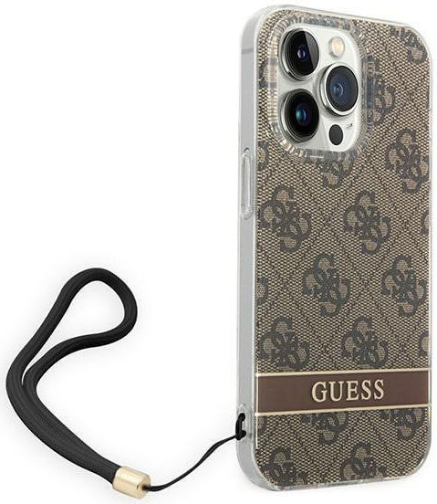 Guess Apple iPhone 14 Pro Max Hoesje Hard Case Brown 4G Print afbeelding 4