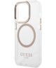 Guess Apple iPhone 14 Pro Max Hoesje MagSafe Hard Case Metal Outline