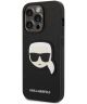 Karl Lagerfeld iPhone 14 Pro Max Hoesje Saffiano Karl Head Zwart