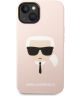 Karl Lagerfeld Apple iPhone 14 Hoesje Siliconen Roze Karl Head