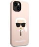 Karl Lagerfeld Apple iPhone 14 Hoesje Siliconen Roze Karl Head
