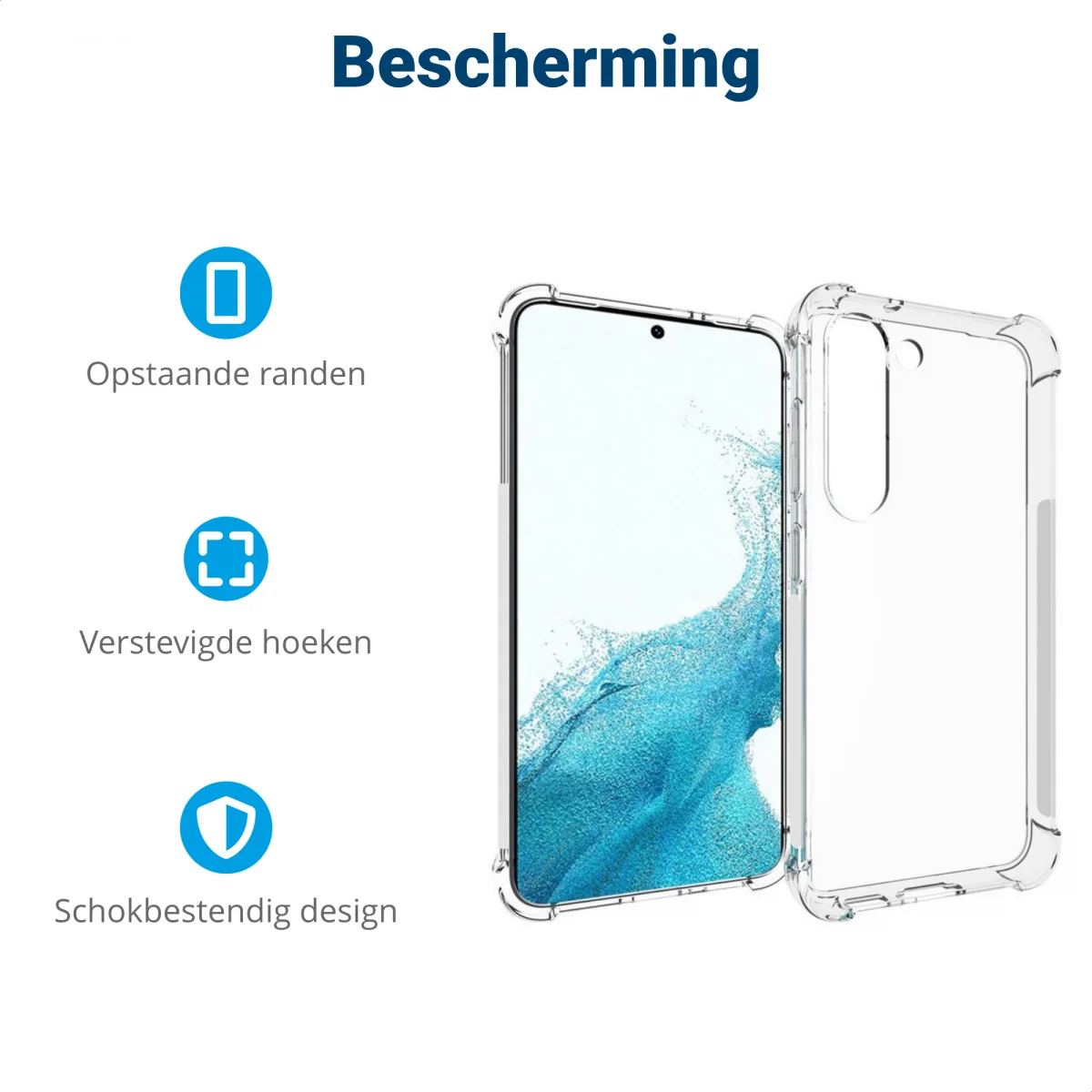 Samsung Galaxy S23 Plus Hoesje Schokbestendig en Dun TPU Transparant afbeelding 4