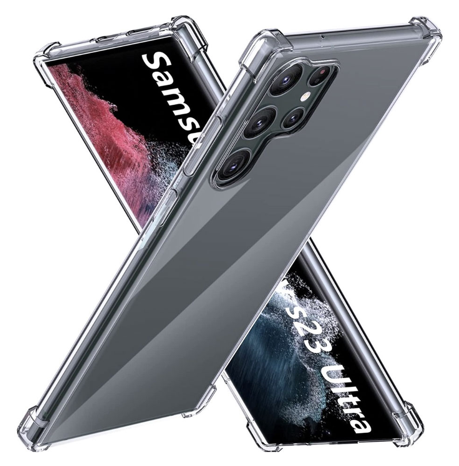 Samsung Galaxy S23 Ultra Hoesje Schokbestendig en Dun TPU Transparant afbeelding 1