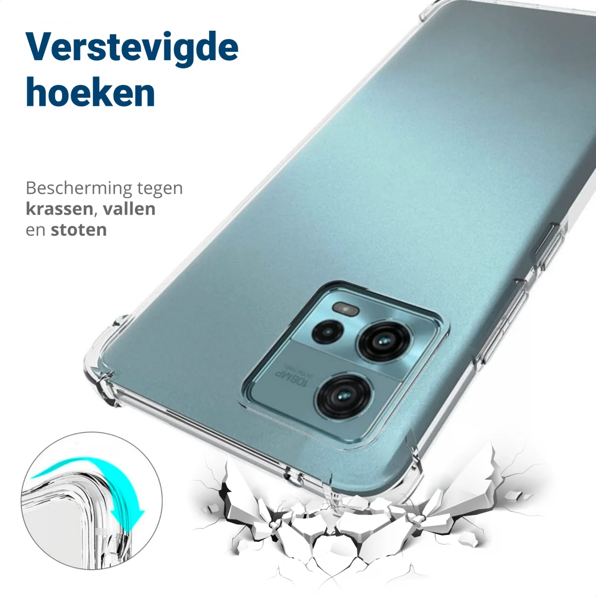 Motorola Moto G72 Hoesje Schokbestendig en Dun TPU Transparant afbeelding 2