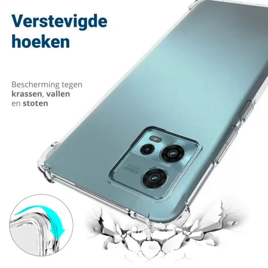Motorola Moto G72 Hoesje Schokbestendig en Dun TPU Transparant afbeelding 2