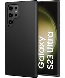 Samsung Galaxy S23 Ultra Hoesje Dun TPU Matte Back Cover Zwart