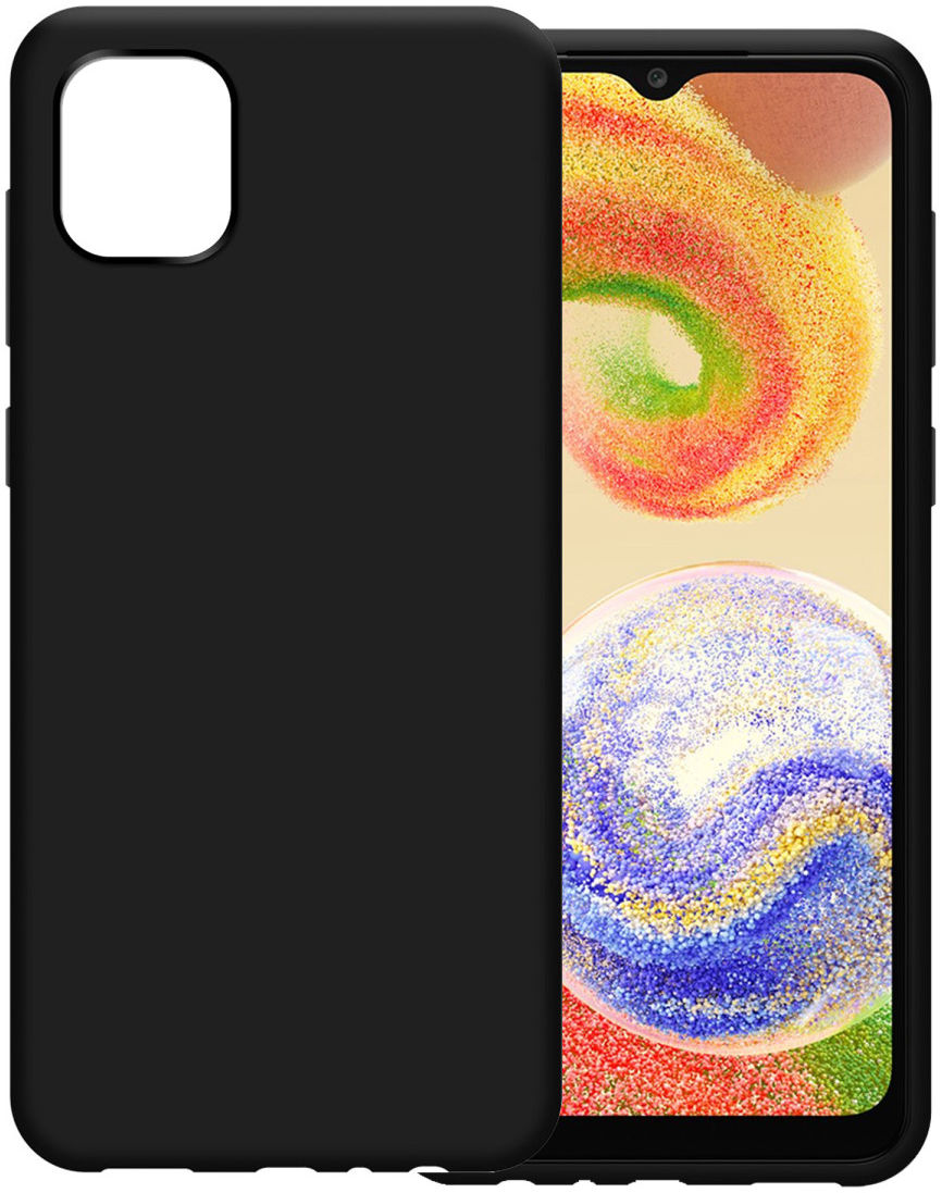 Samsung Galaxy A04 Hoesje Dun TPU Matte Back Cover Zwart afbeelding 1