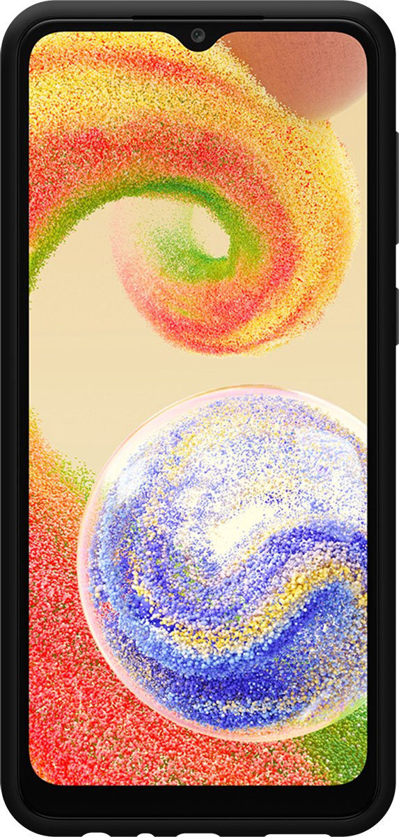 Samsung Galaxy A04 Hoesje Dun TPU Matte Back Cover Zwart afbeelding 4