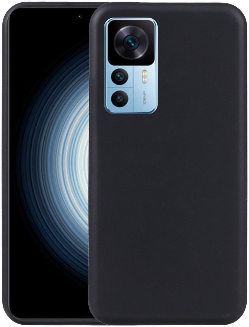 Xiaomi 12T / 12T Pro Hoesje Dun TPU Matte Back Cover Zwart afbeelding 2