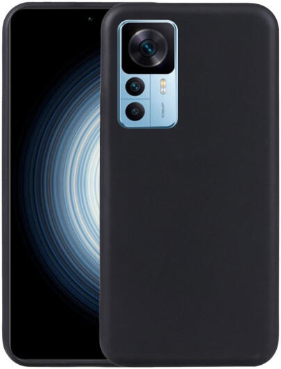 Xiaomi 12T / 12T Pro Hoesje Dun TPU Matte Back Cover Zwart afbeelding 2