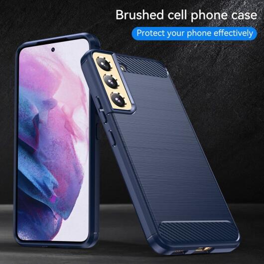 Samsung Galaxy S23 Hoesje Geborsteld TPU Flexibele Back Cover Blauw afbeelding 5