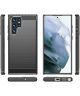 Samsung Galaxy S23 Ultra Hoesje Geborsteld TPU Back Cover Zwart