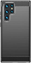 Samsung Galaxy S23 Ultra Hoesje Geborsteld TPU Back Cover Zwart