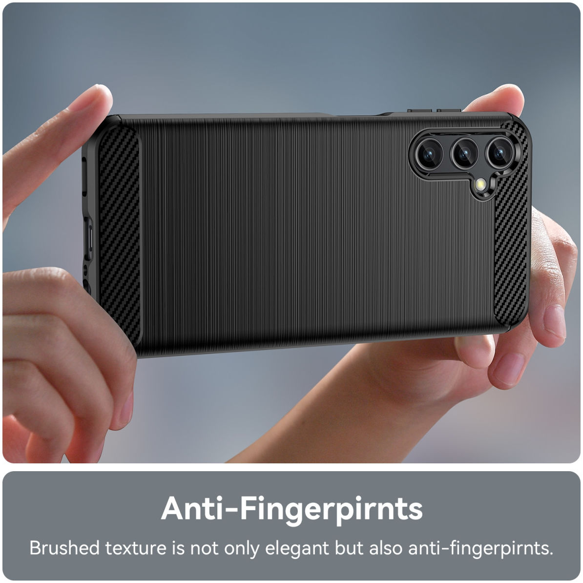 Samsung Galaxy A14 Hoesje Geborsteld TPU Flexibele Back Cover Zwart afbeelding 6