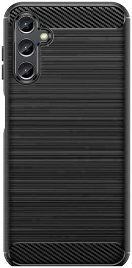 Samsung Galaxy A14 Hoesje Geborsteld TPU Flexibele Back Cover Zwart afbeelding 2