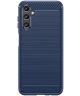 Samsung Galaxy A14 Hoesje Geborsteld TPU Flexibele Back Cover Blauw