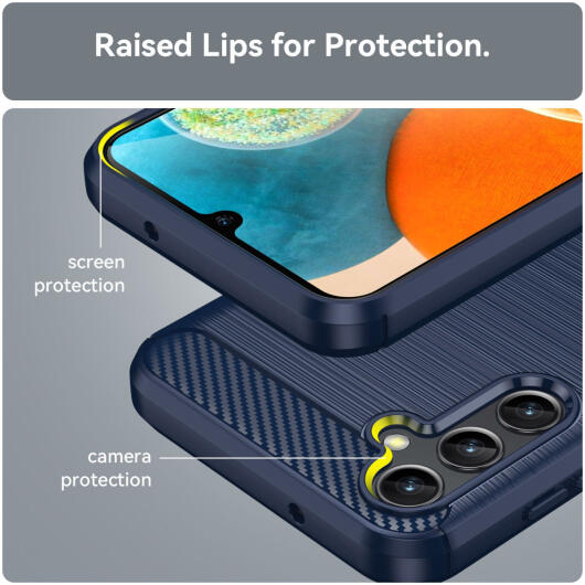 Samsung Galaxy A14 Hoesje Geborsteld TPU Flexibele Back Cover Blauw afbeelding 7