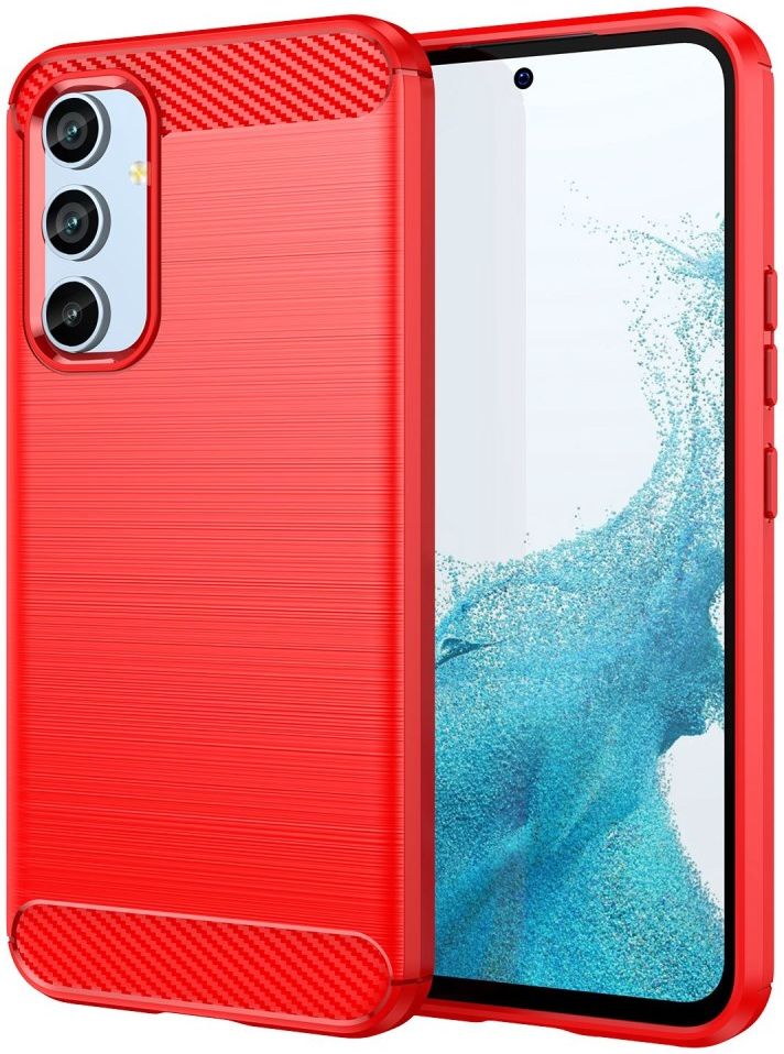 Samsung Galaxy A54 Hoesje Geborsteld TPU Flexibele Back Cover Rood afbeelding 1
