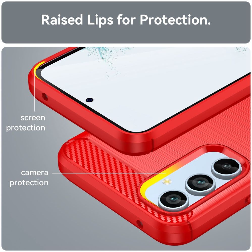 Samsung Galaxy A54 Hoesje Geborsteld TPU Flexibele Back Cover Rood afbeelding 7