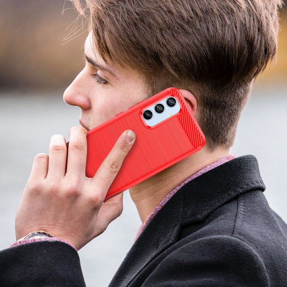Samsung Galaxy A54 Hoesje Geborsteld TPU Flexibele Back Cover Rood afbeelding 8