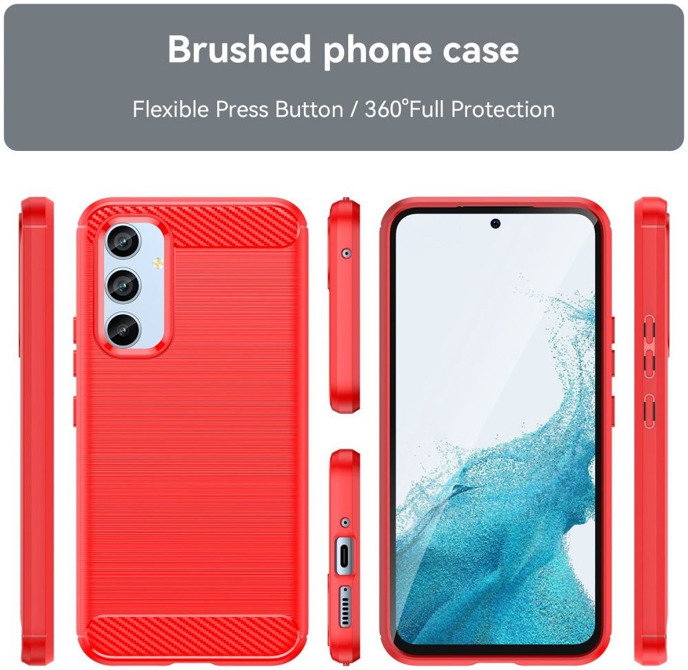 Samsung Galaxy A54 Hoesje Geborsteld TPU Flexibele Back Cover Rood afbeelding 9