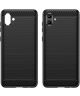 Samsung Galaxy A04 Hoesje Geborsteld TPU Flexibele Back Cover Zwart