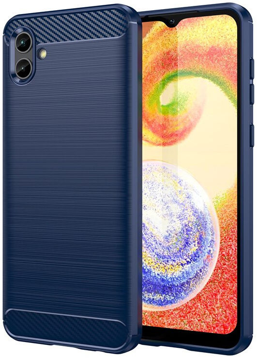 Samsung Galaxy A04 Hoesje Geborsteld TPU Flexibele Back Cover Blauw afbeelding 1