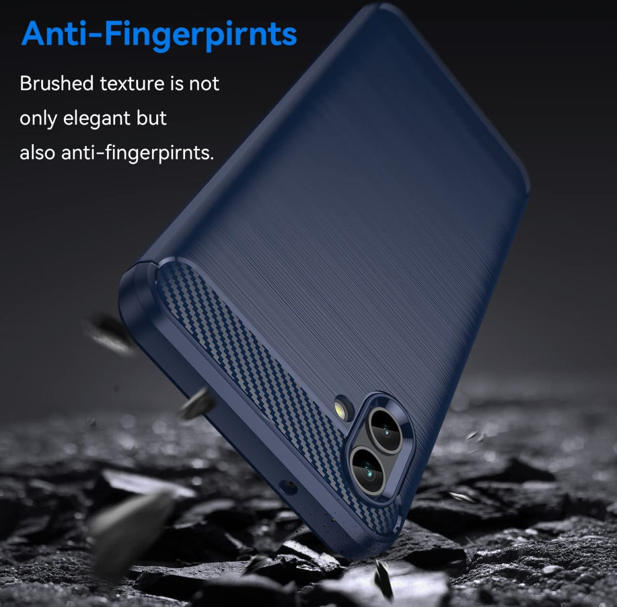 Samsung Galaxy A04 Hoesje Geborsteld TPU Flexibele Back Cover Blauw afbeelding 5