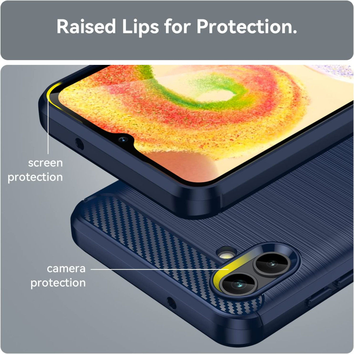 Samsung Galaxy A04 Hoesje Geborsteld TPU Flexibele Back Cover Blauw afbeelding 7