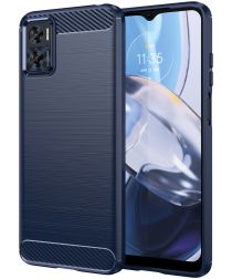 Motorola Moto E22 / E22i Hoesje Geborsteld TPU Back Cover Blauw