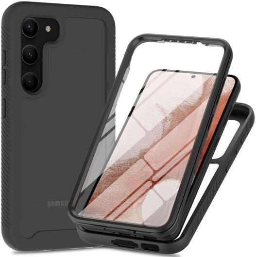 Samsung Galaxy S23 Plus Hoesje Full Protect 360° Cover Hybride Zwart afbeelding 1