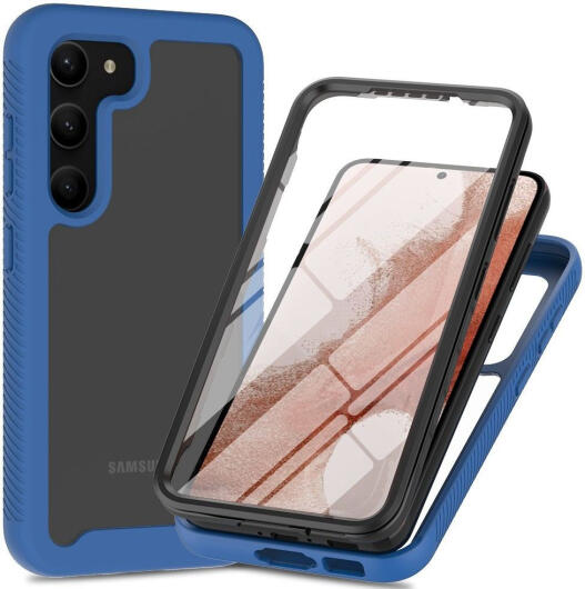 Samsung Galaxy S23 Plus Hoesje Full Protect 360° Cover Hybride Blauw afbeelding 1