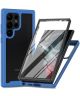 Samsung Galaxy S23 Ultra Hoesje Full Protect 360° Cover Hybride Blauw